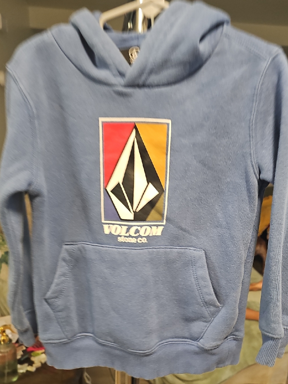 Volcom Kids  Light Blue Pullover Hoodie with Multicolor Logo 3T
